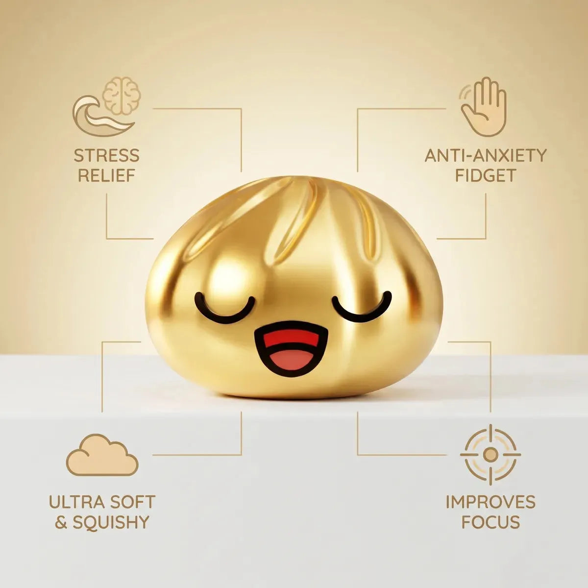 Treasure Rare Gold Dumpling Squishy