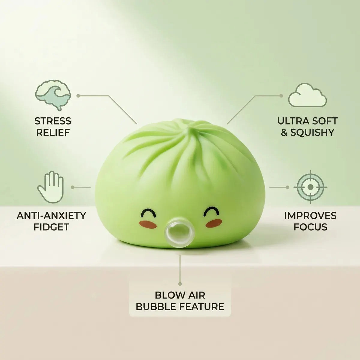 Matcha Green Rare Blow Dumpling Squishy
