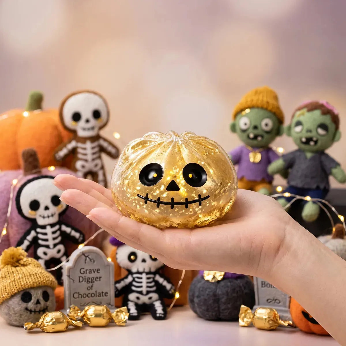 Golden Zombie Halloween Dumpling Squishy