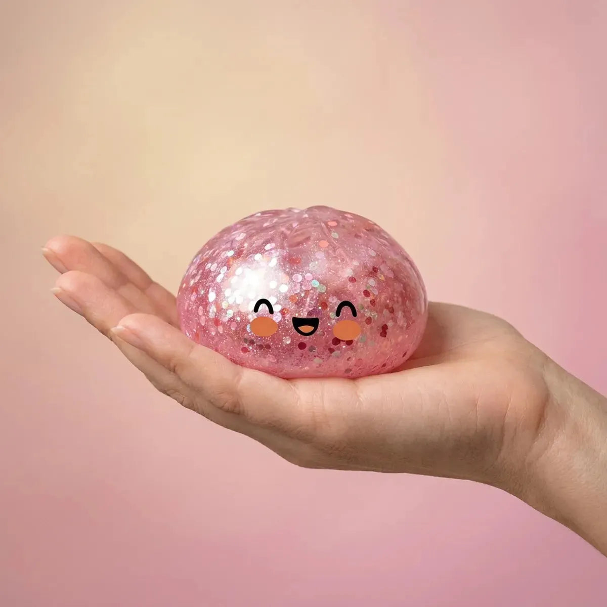 Bubblegum Pink Sparkle Dumpling Squishy