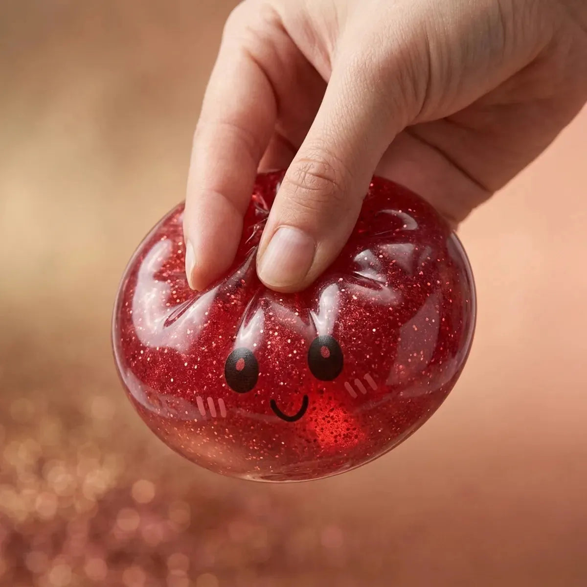 Lucky Red Glitter Dumpling Squishy