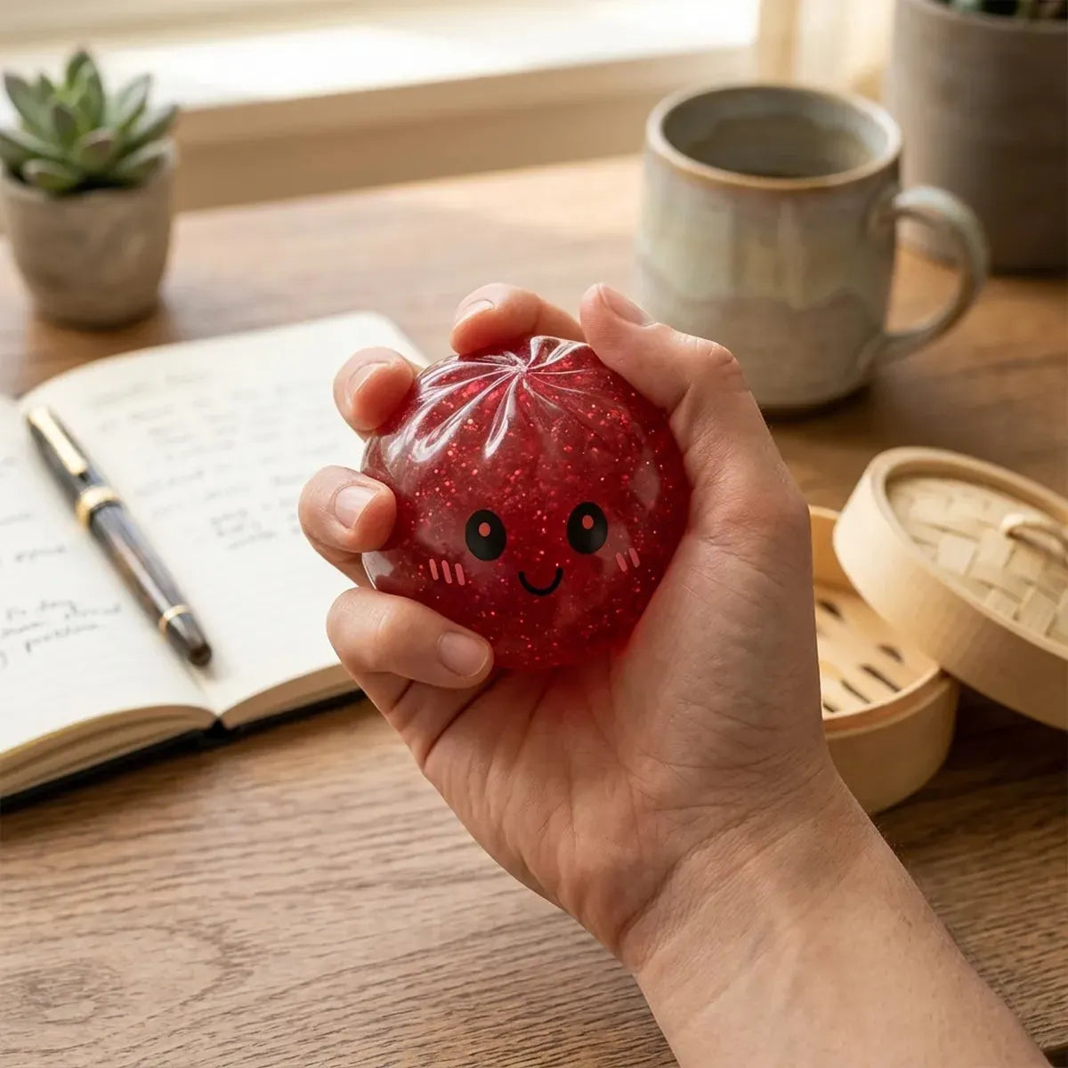 Lucky Red Glitter Dumpling Squishy
