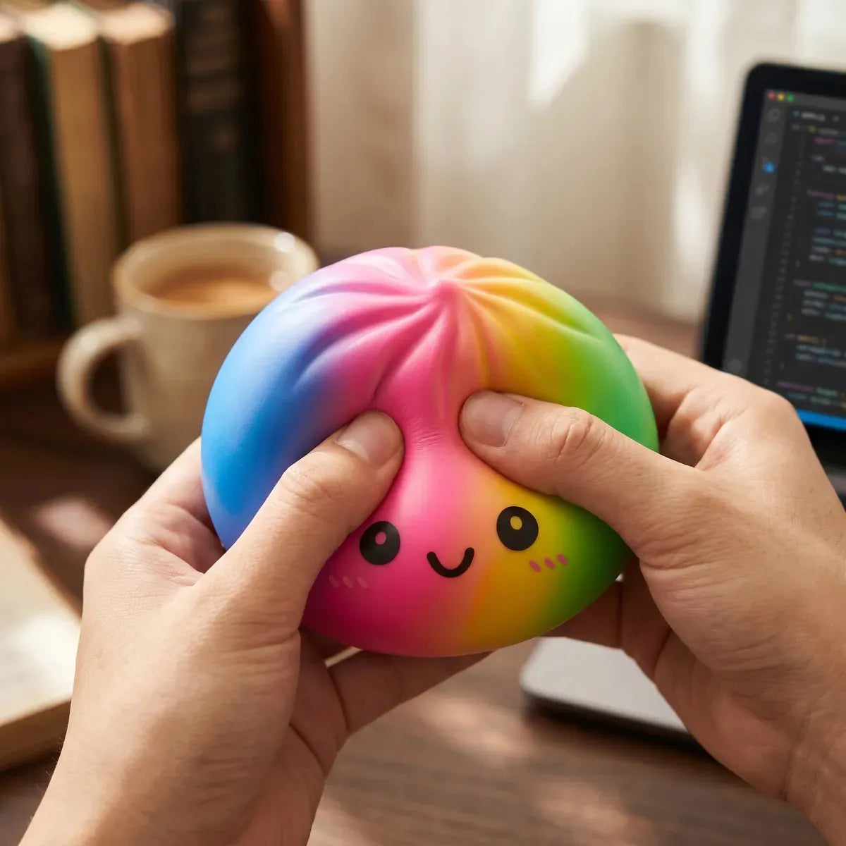 Colorful Large Rainbow Dumpling Squishy