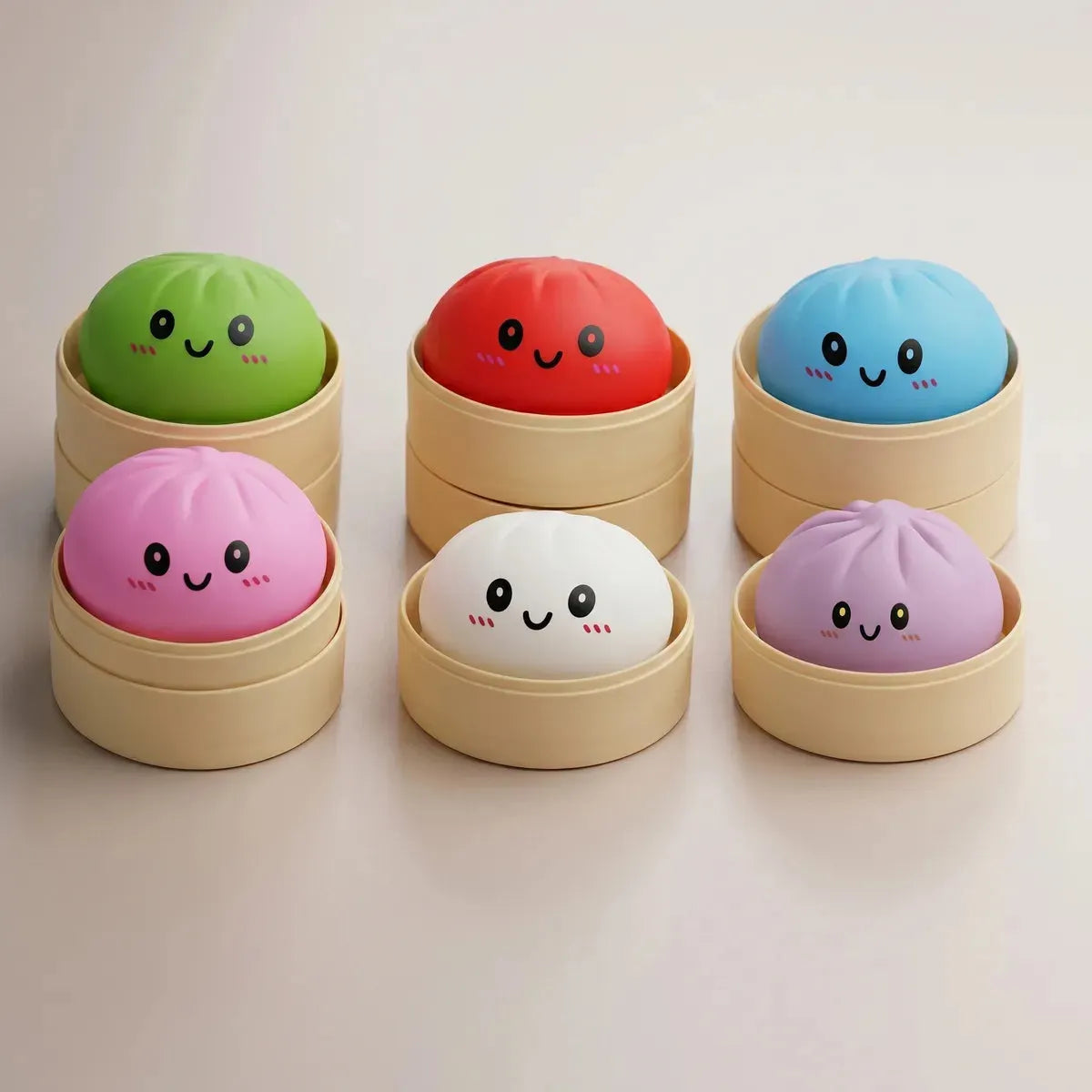 Plain Dumpling Squishy Set 6 Pieces