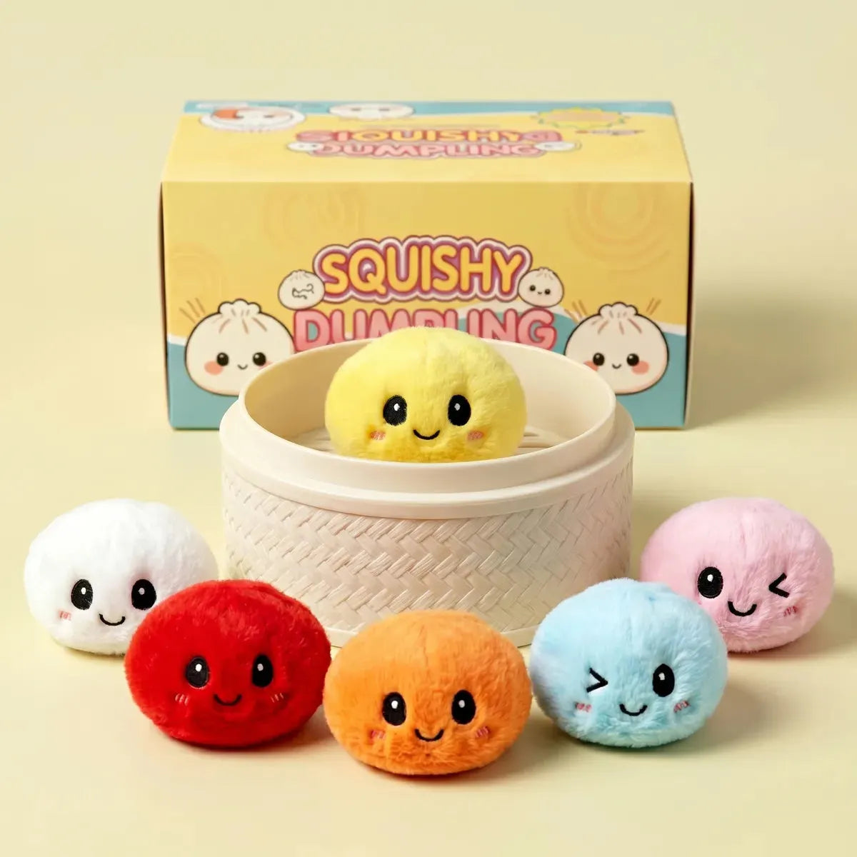 Keychain Plush Dumpling Squishy 6 Pieces