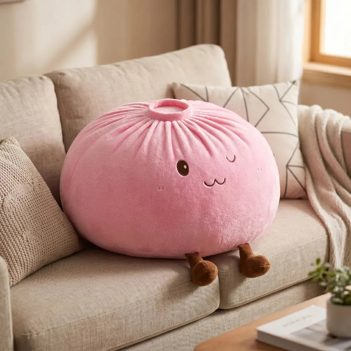 Cozy Pink Large Dumpling Squishy Toy