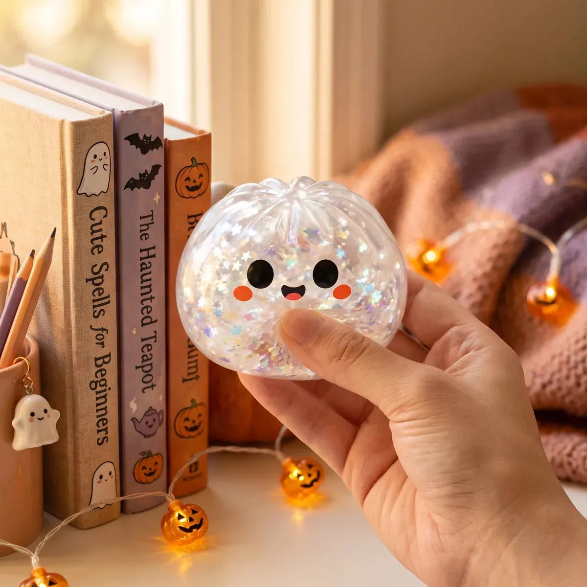 Glitter Ghost Halloween Dumpling Squishy