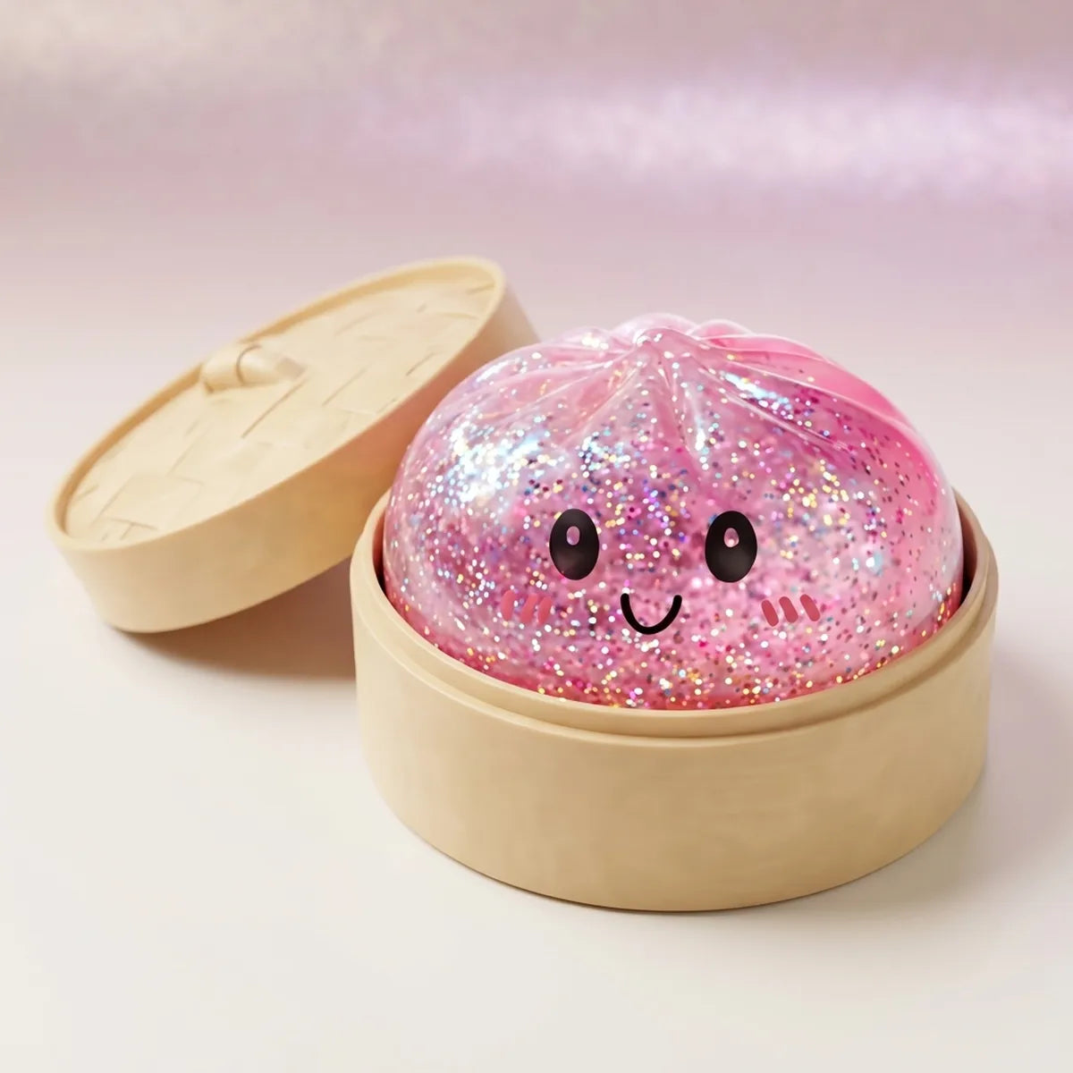 Kawaii Pink Glitter Dumpling Squishy