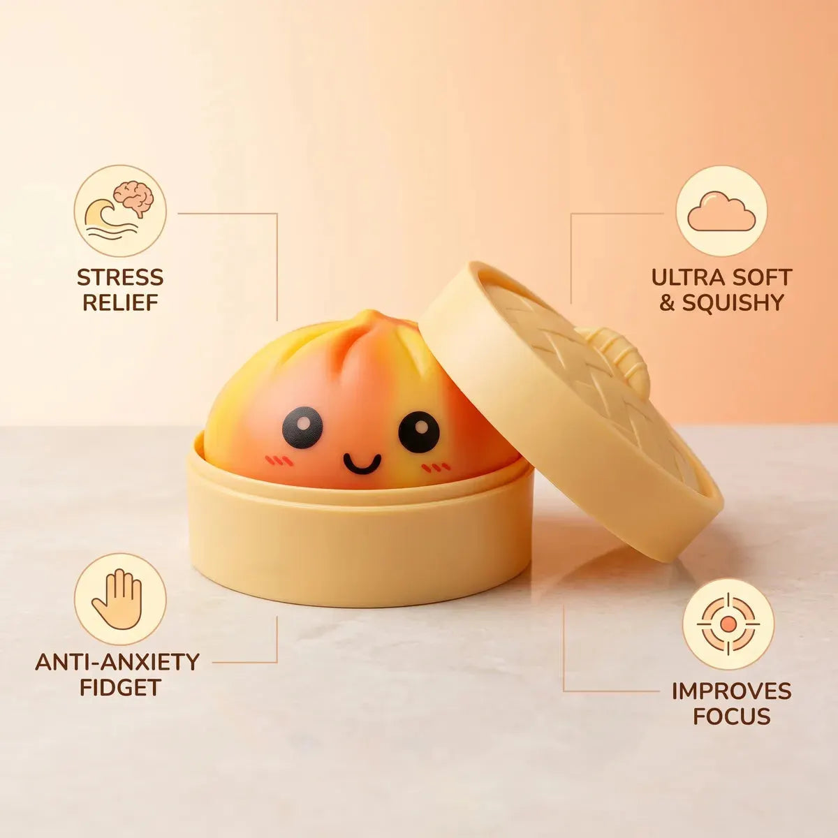 Sunset Orange Tie Dye Dumpling Squishy